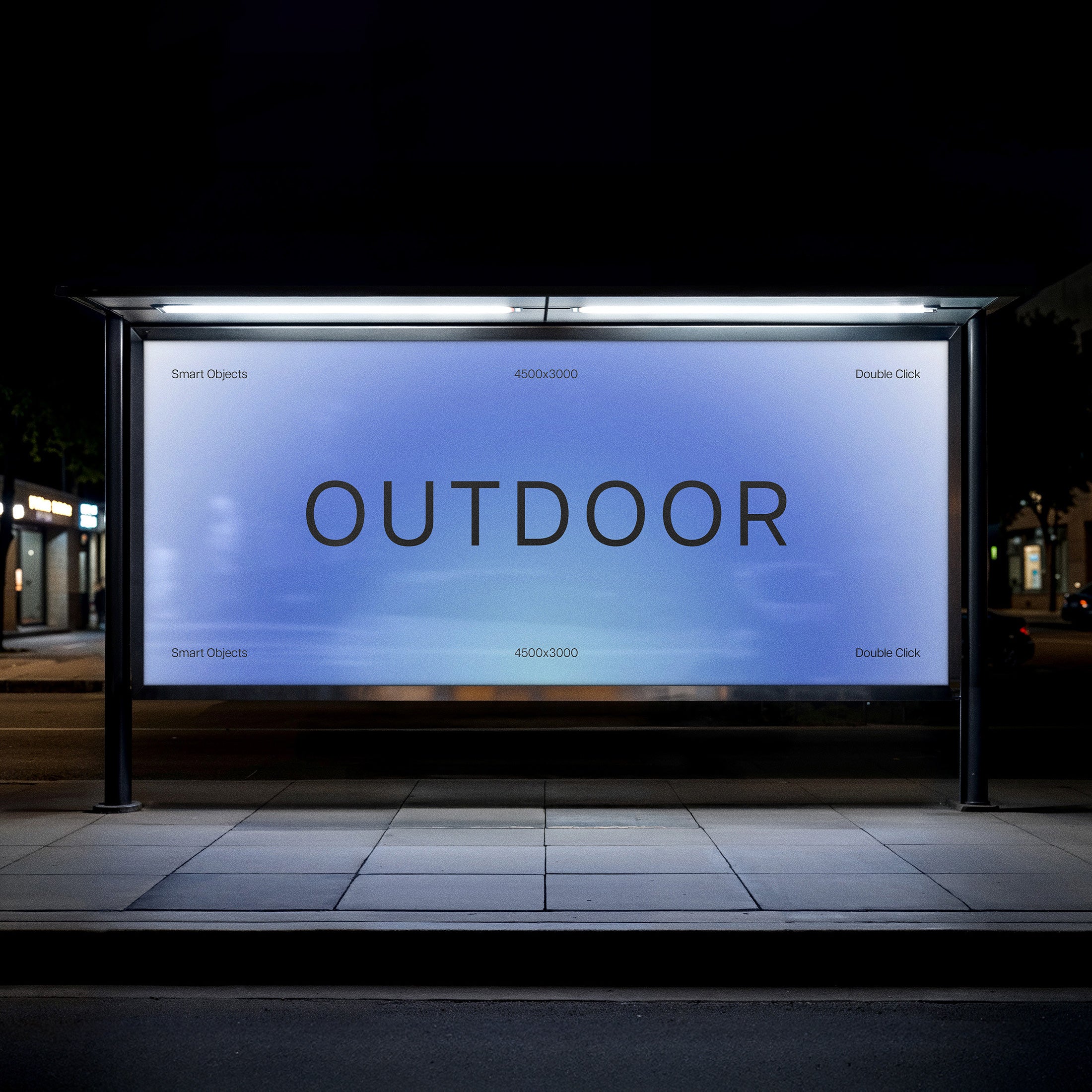 Bus Stop Billboard Mockup