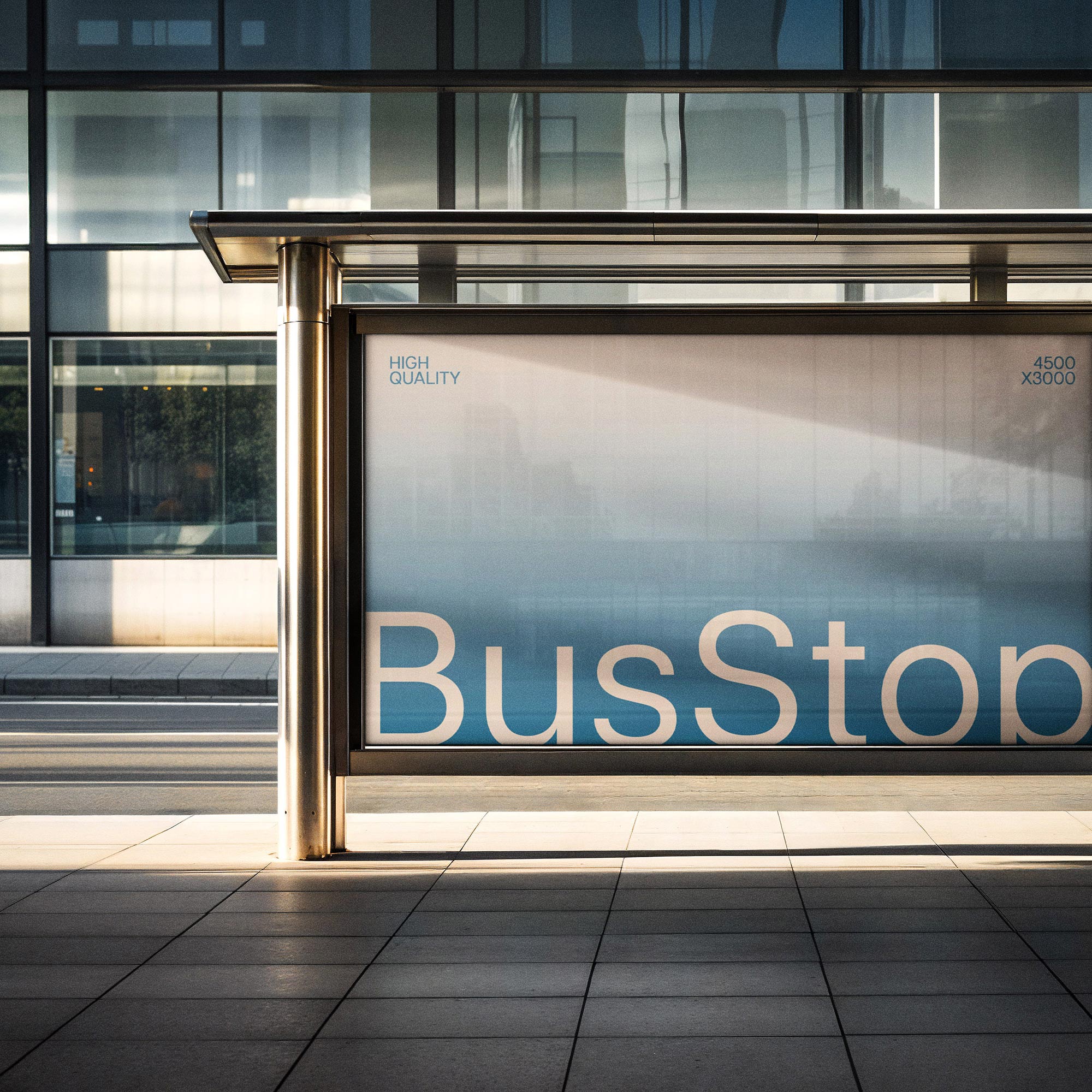 Bus Stop Horizontal Banner Mockup