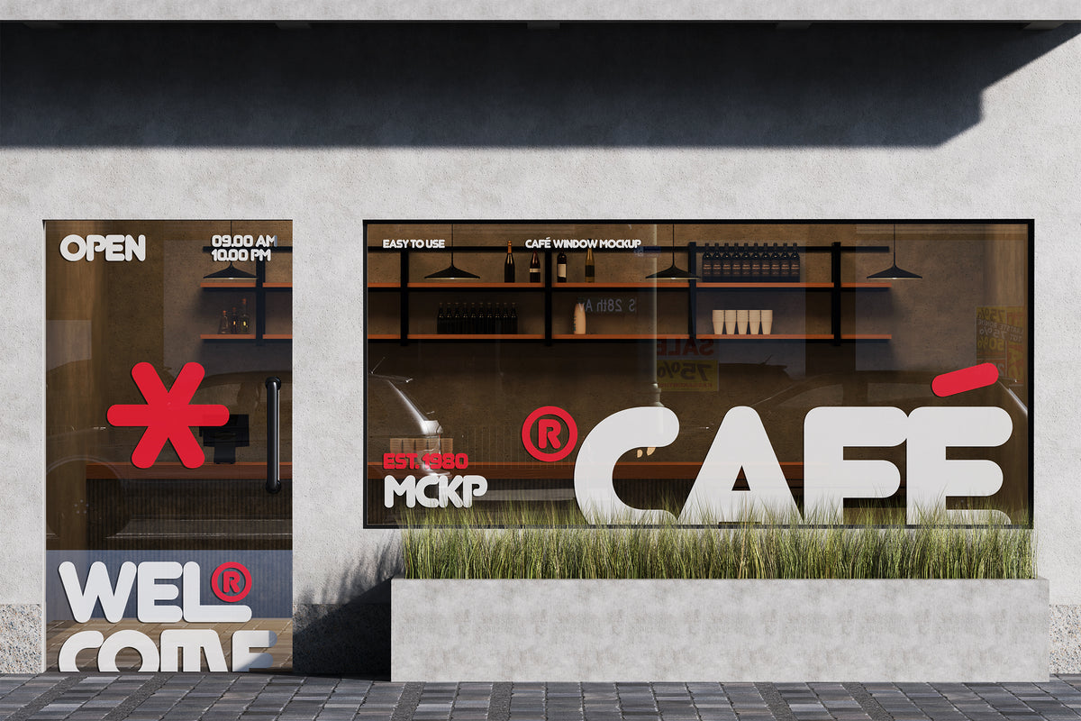 Cafe Storefront Windows Mockup 003 by HALOLINE, preview 4