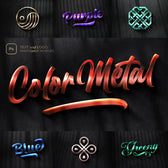 Color Metal Text Logo Text Effect