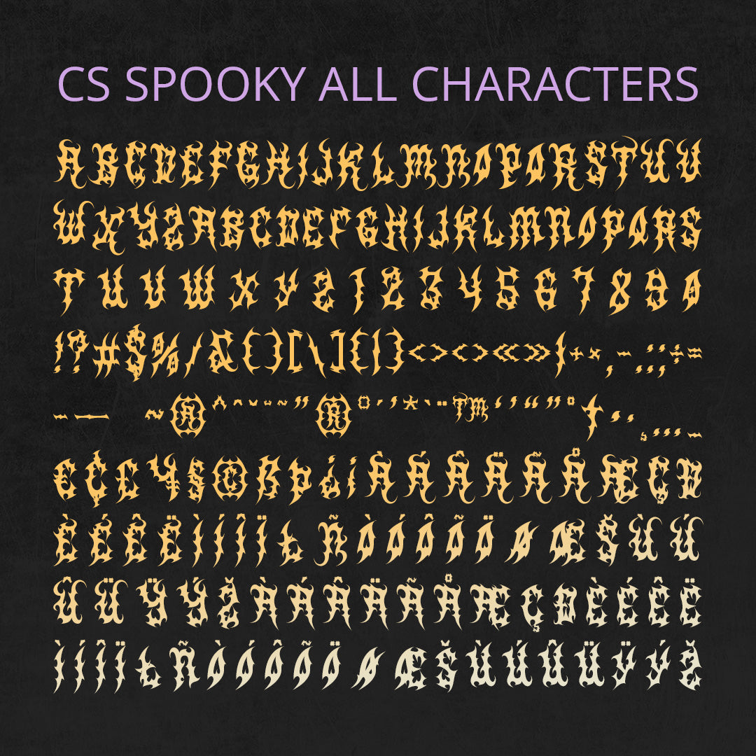 CS Spooky – Black Metal Font by Craft Supply Co, preview 8