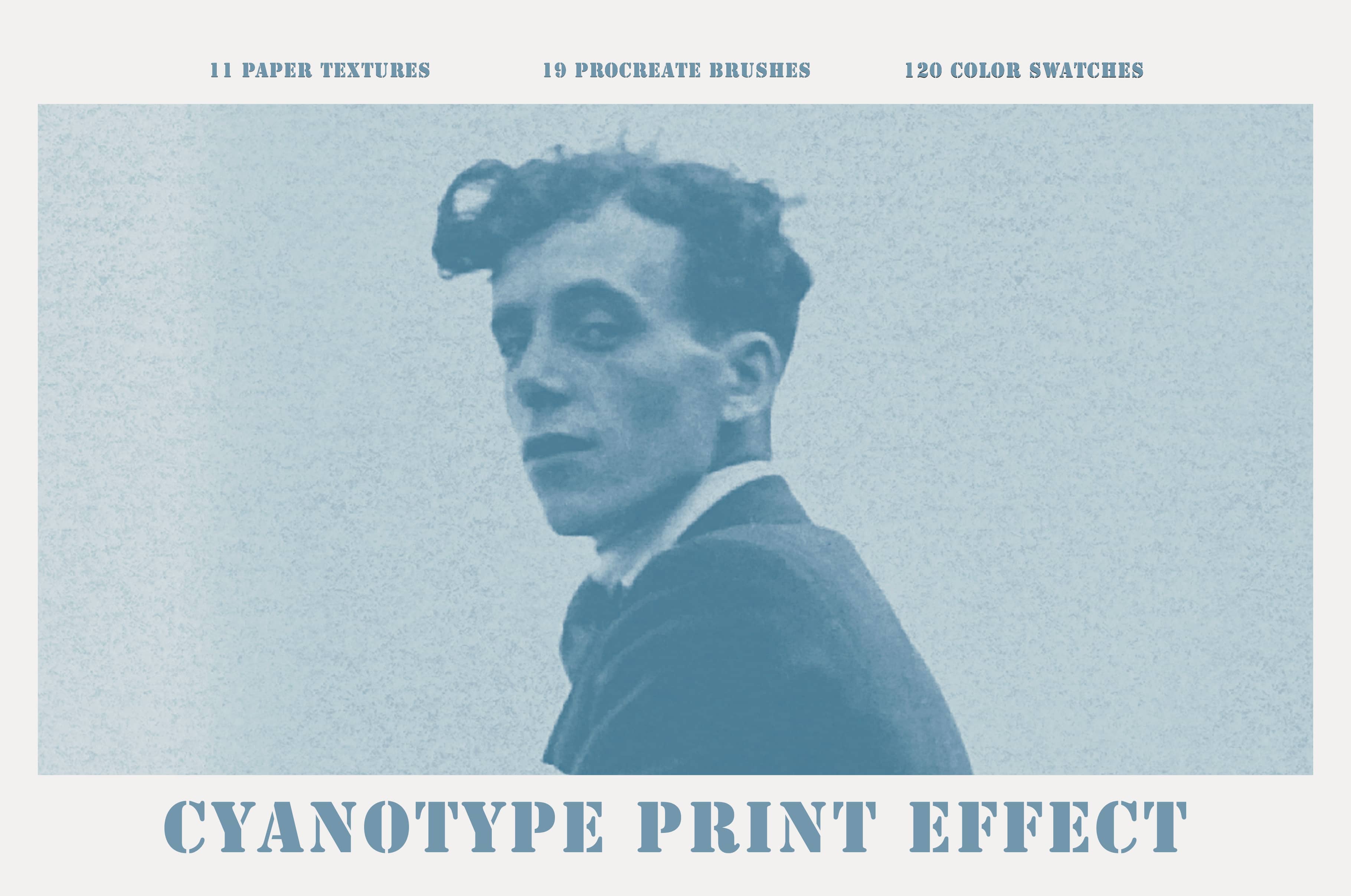 Cyanotype Print (Blueprint) Effect Procreate Brushes