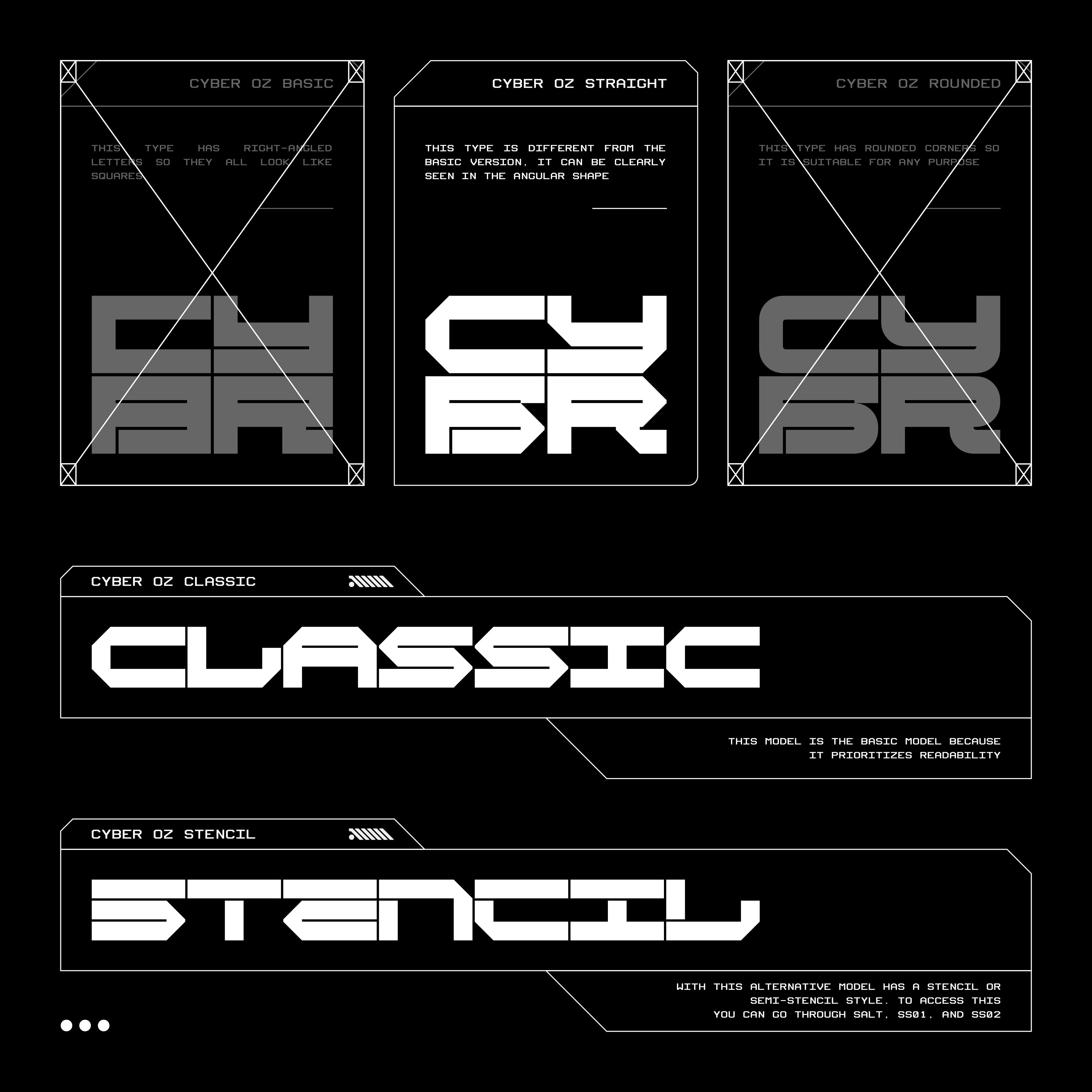 CYBER OZ STRAIGHT Typeface