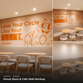 Donut Store and Cafe Wall Mockup