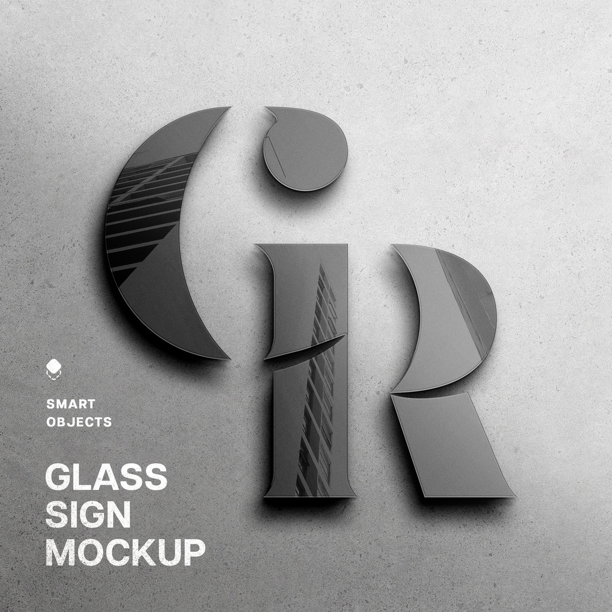Glass Sign 3d Mockup