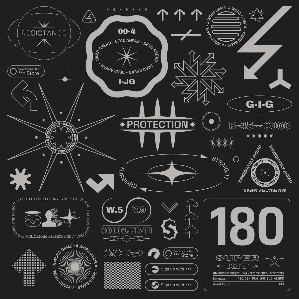 Editable Logo Badge Shapes Kit
