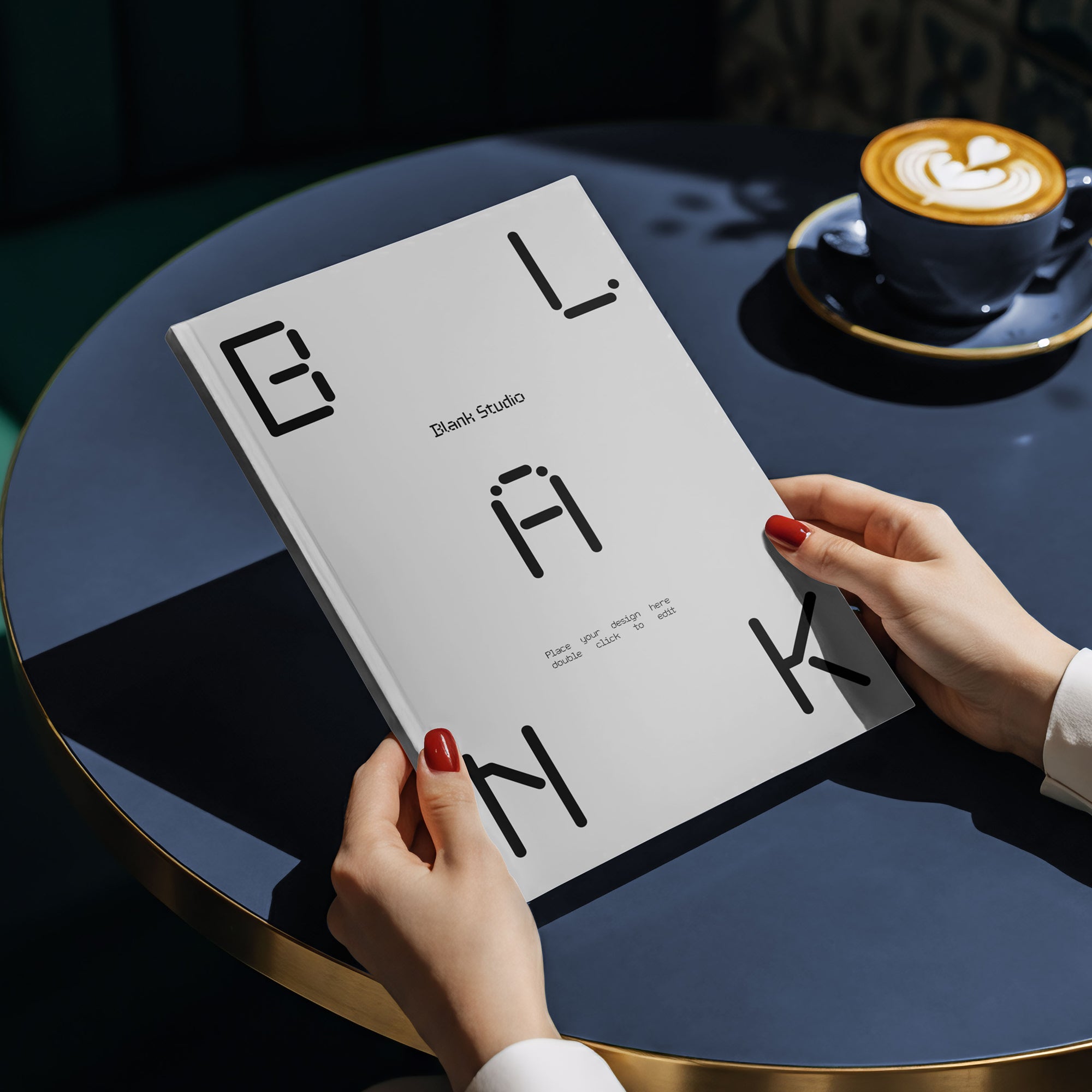 Elegant Notebook in Café Mockup