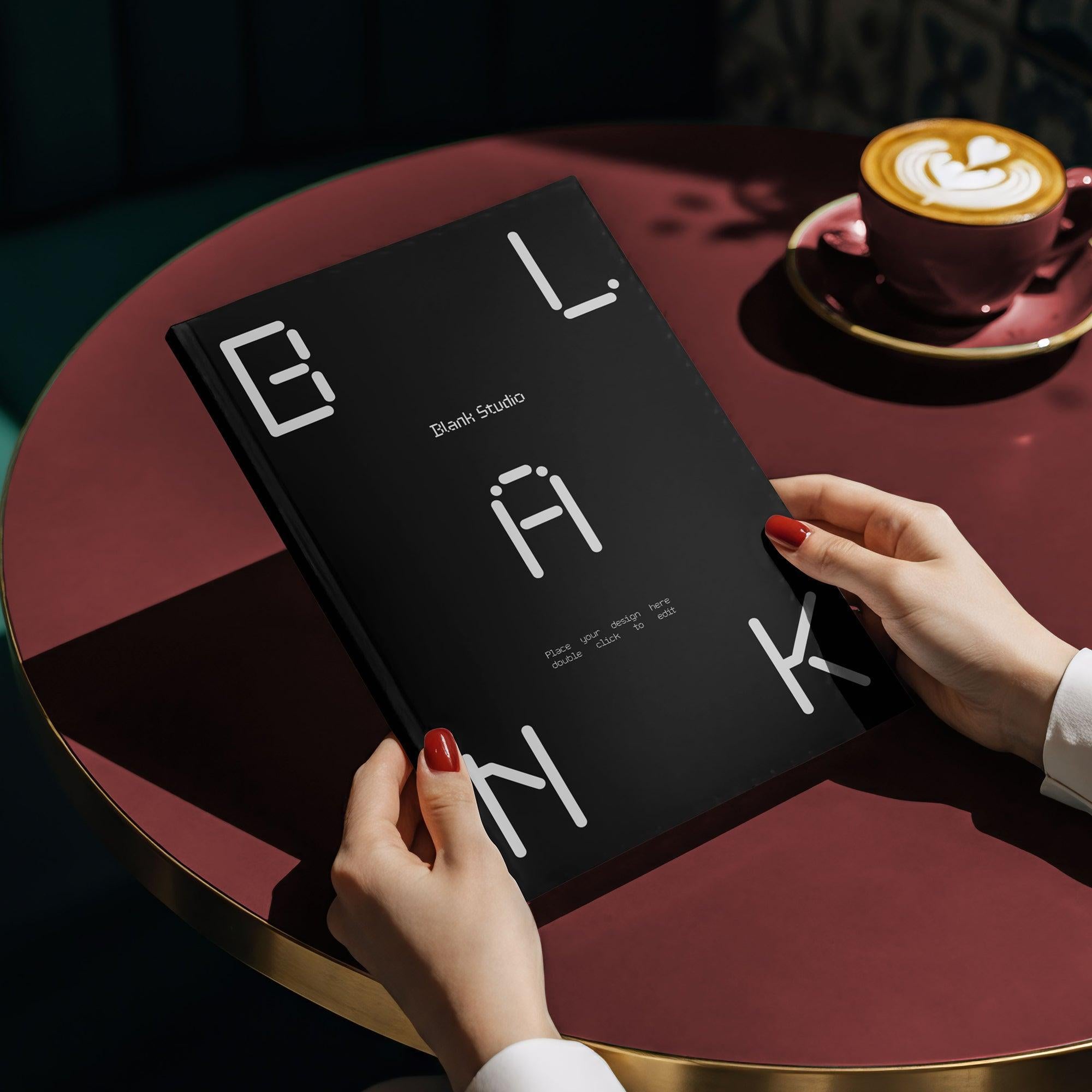 Elegant Notebook in Café Mockup