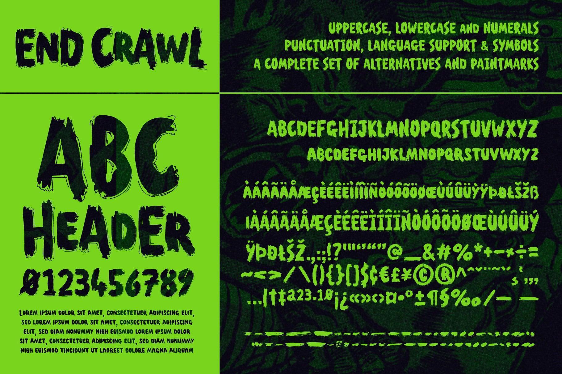 End Crawl - A Halloween Brush Font