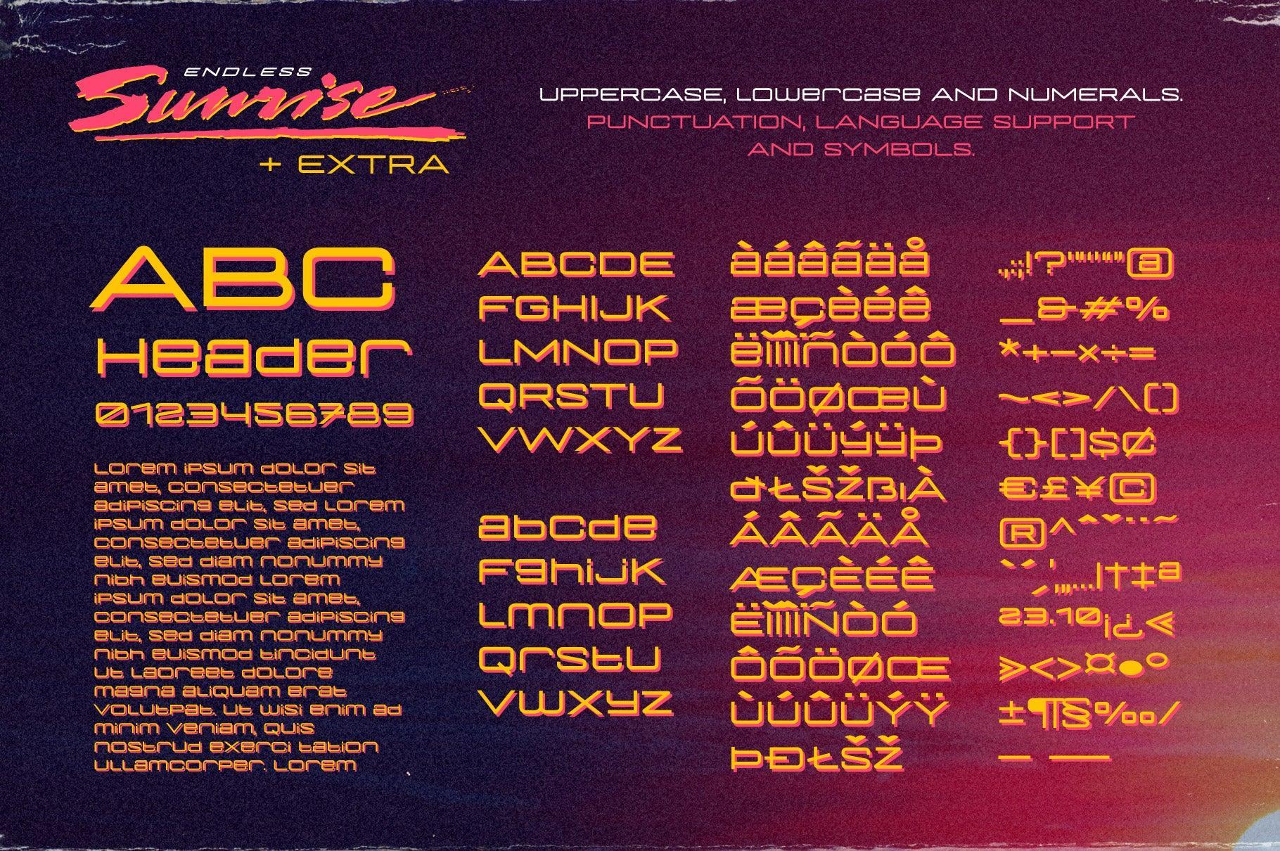 Endless Sunrise - A Sun-kissed 80s Inspired Script Font Duo