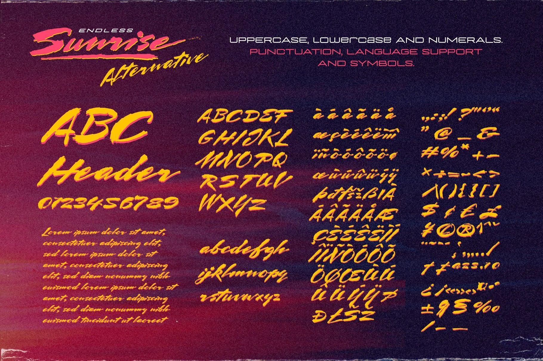 Endless Sunrise - A Sun-kissed 80s Inspired Script Font Duo