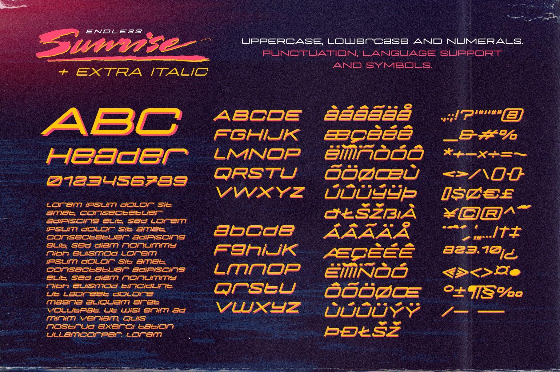 Endless Sunrise - A Sun-kissed 80s Inspired Script Font Duo