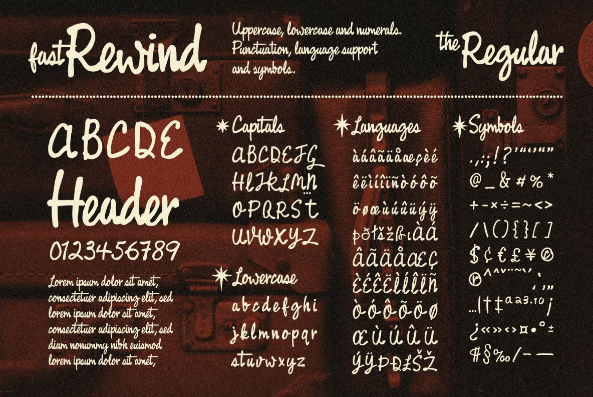 Fast Rewind: Nostalgic Brush Script Font