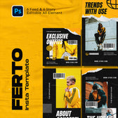 Ferto – Streetwear Fashion Instagram Post & Story Templates