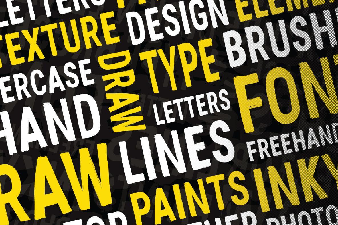 Flat Brush: Textured Brush Font