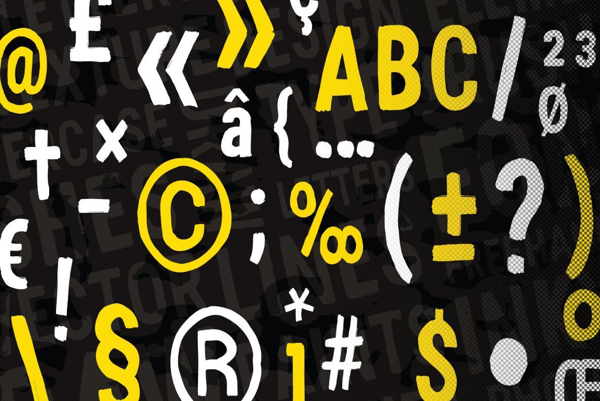 Flat Brush: Textured Brush Font