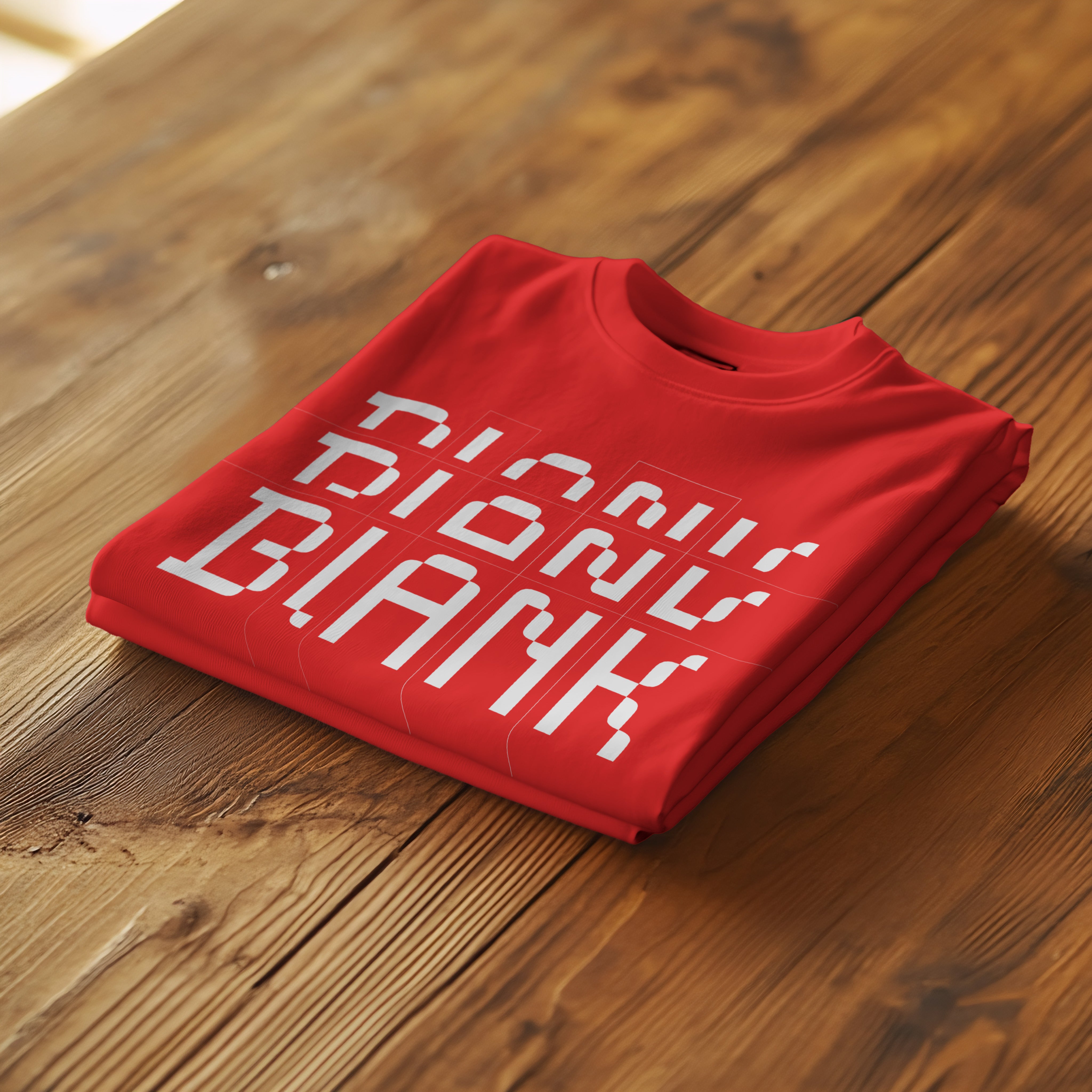 Folded T-Shirt On Table Photoshop Mockup