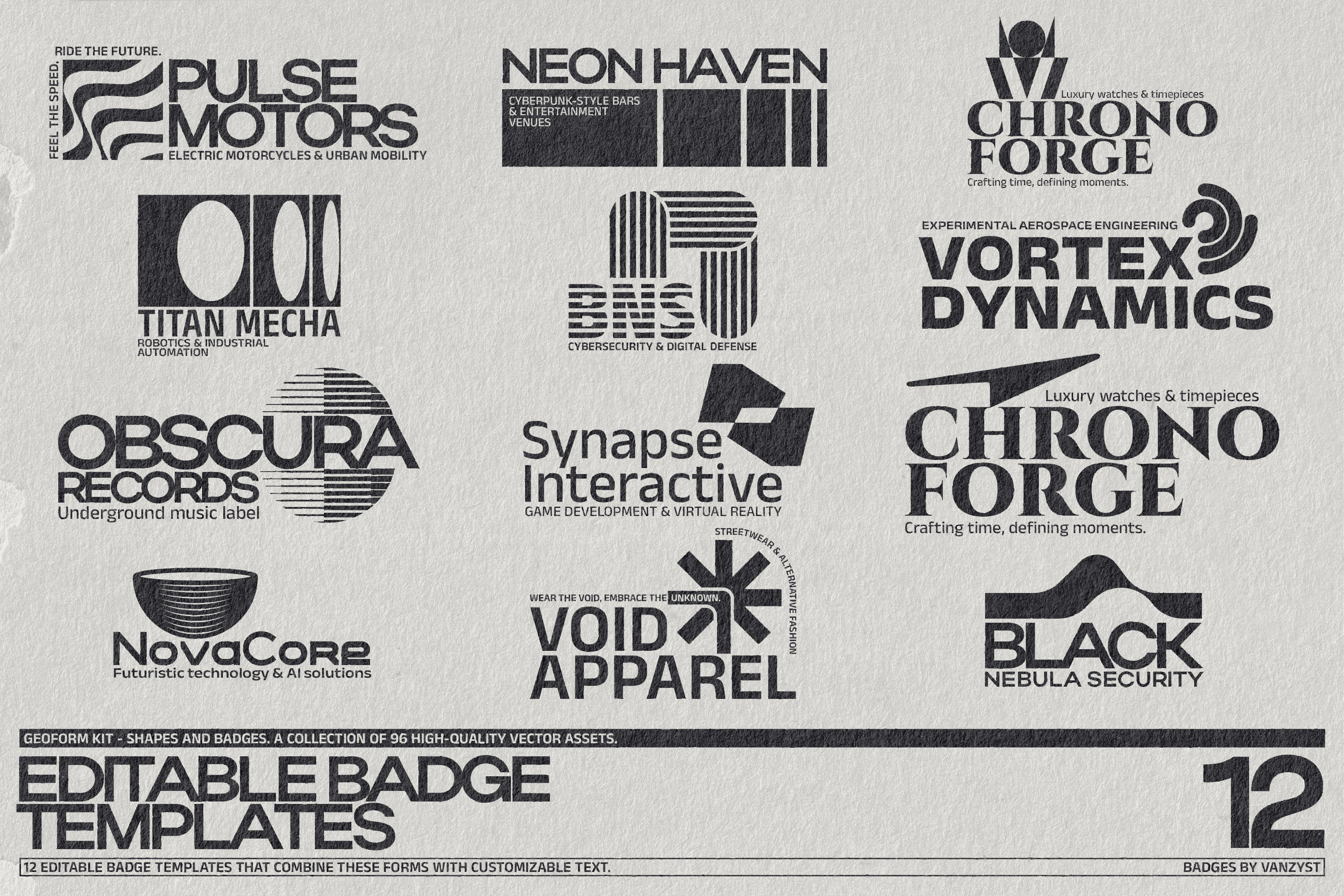 GeoForm Kit - 96 Shapes, Badges