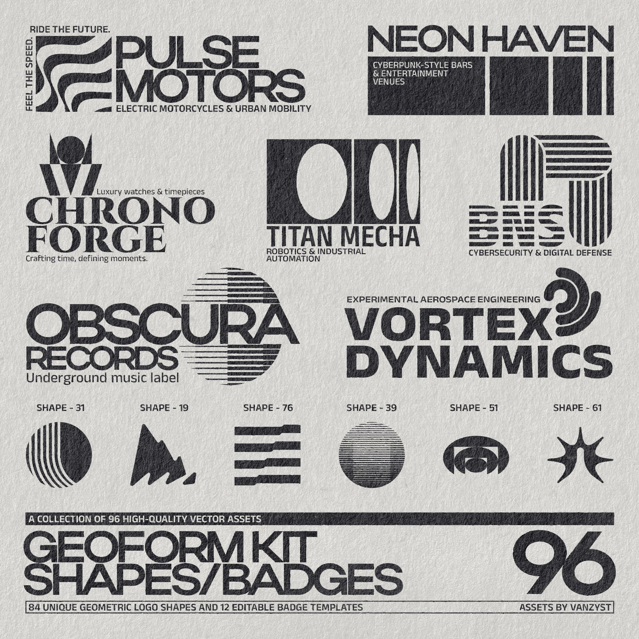 GeoForm Kit - 96 Shapes, Badges