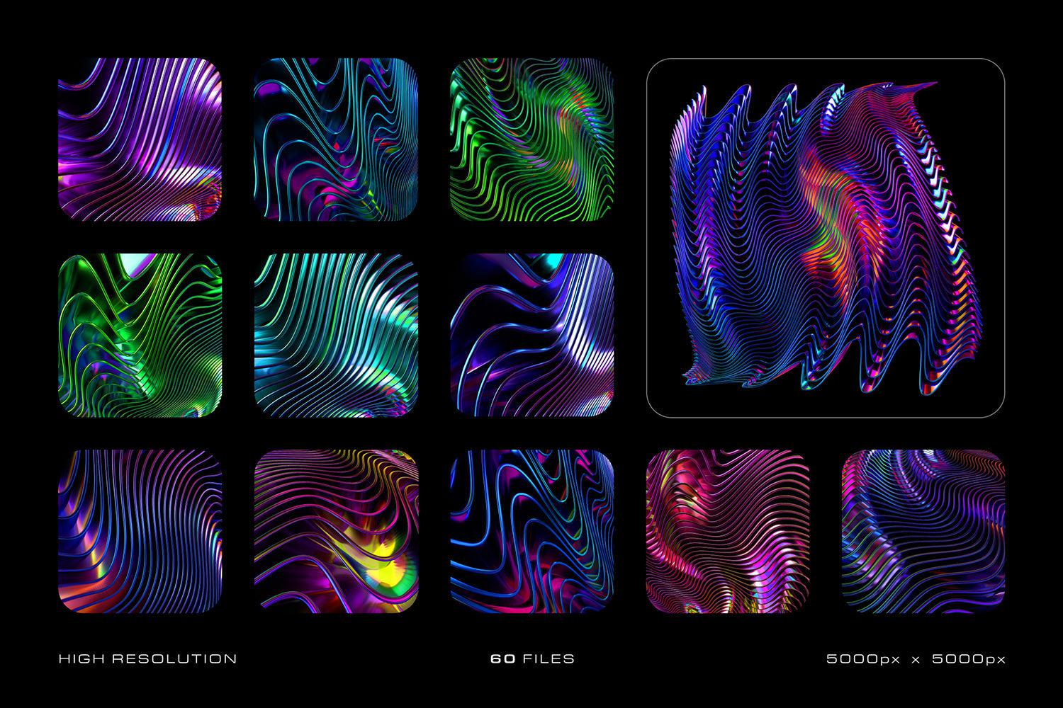 Glossy Waves Backgrounds & Shapes