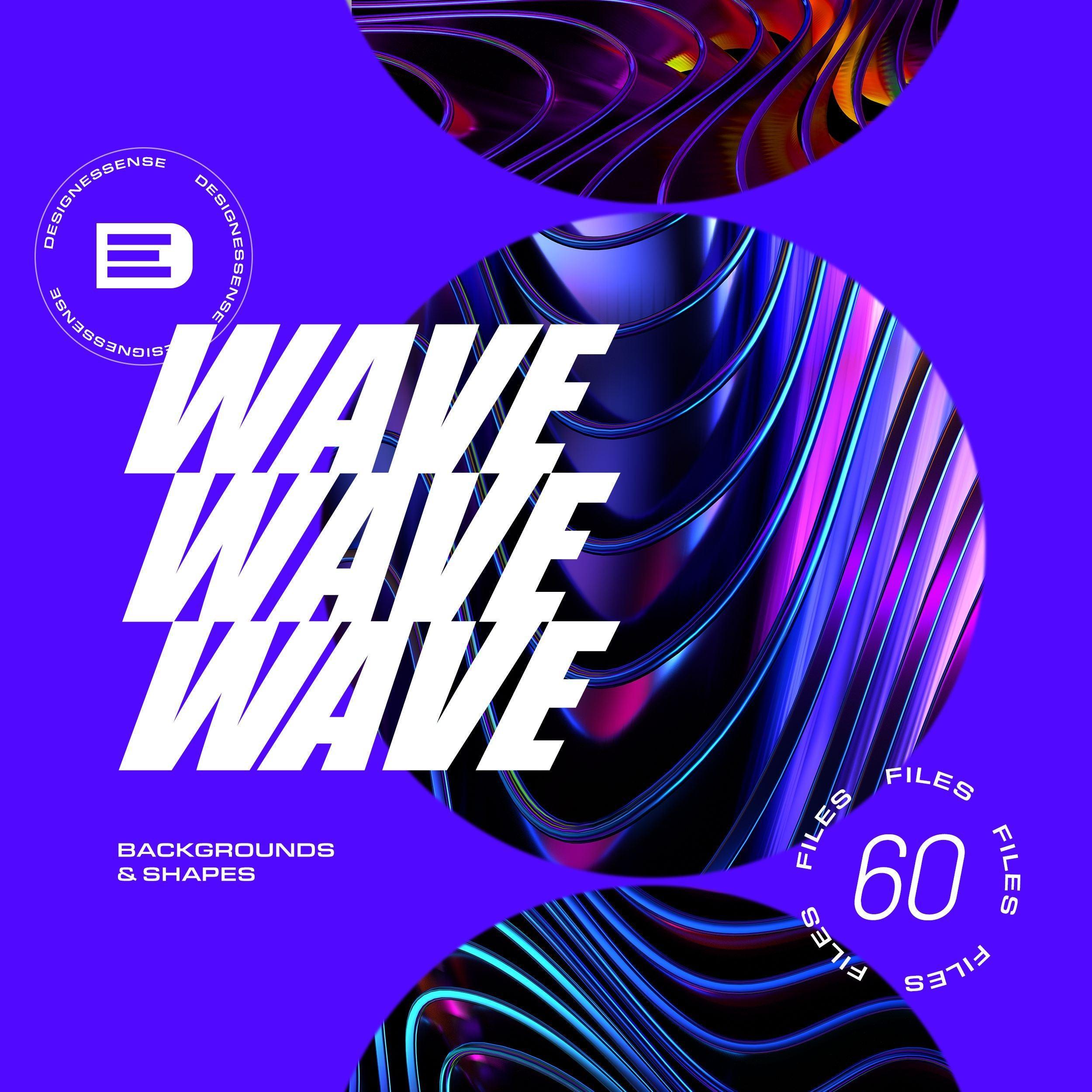 Glossy Waves Backgrounds & Shapes