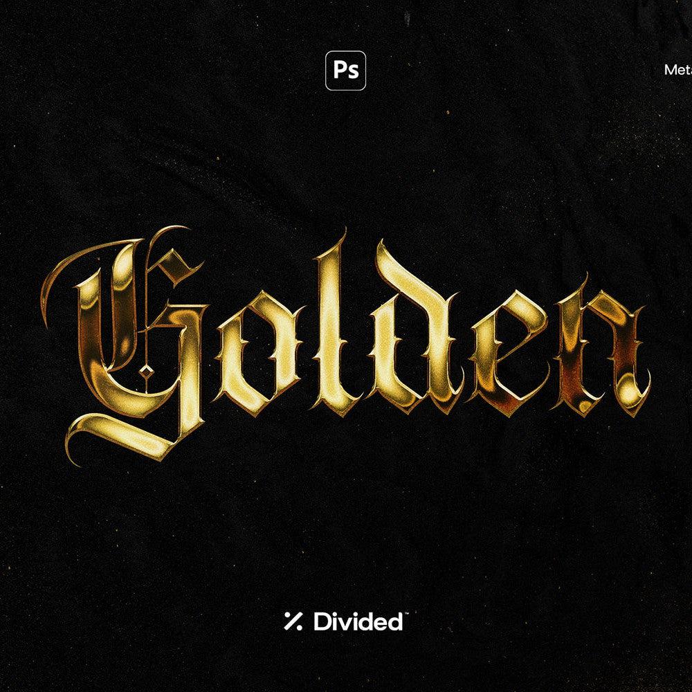 Golden Metallic Text Effect