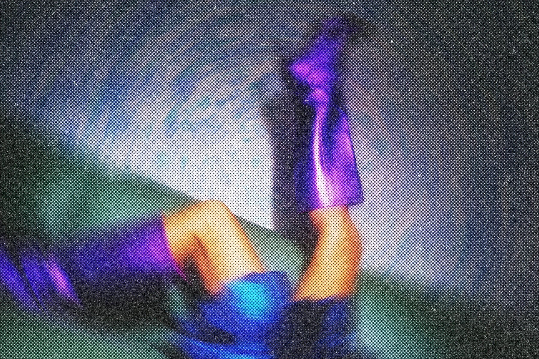 Halftone Spinning Blur Photo Effect