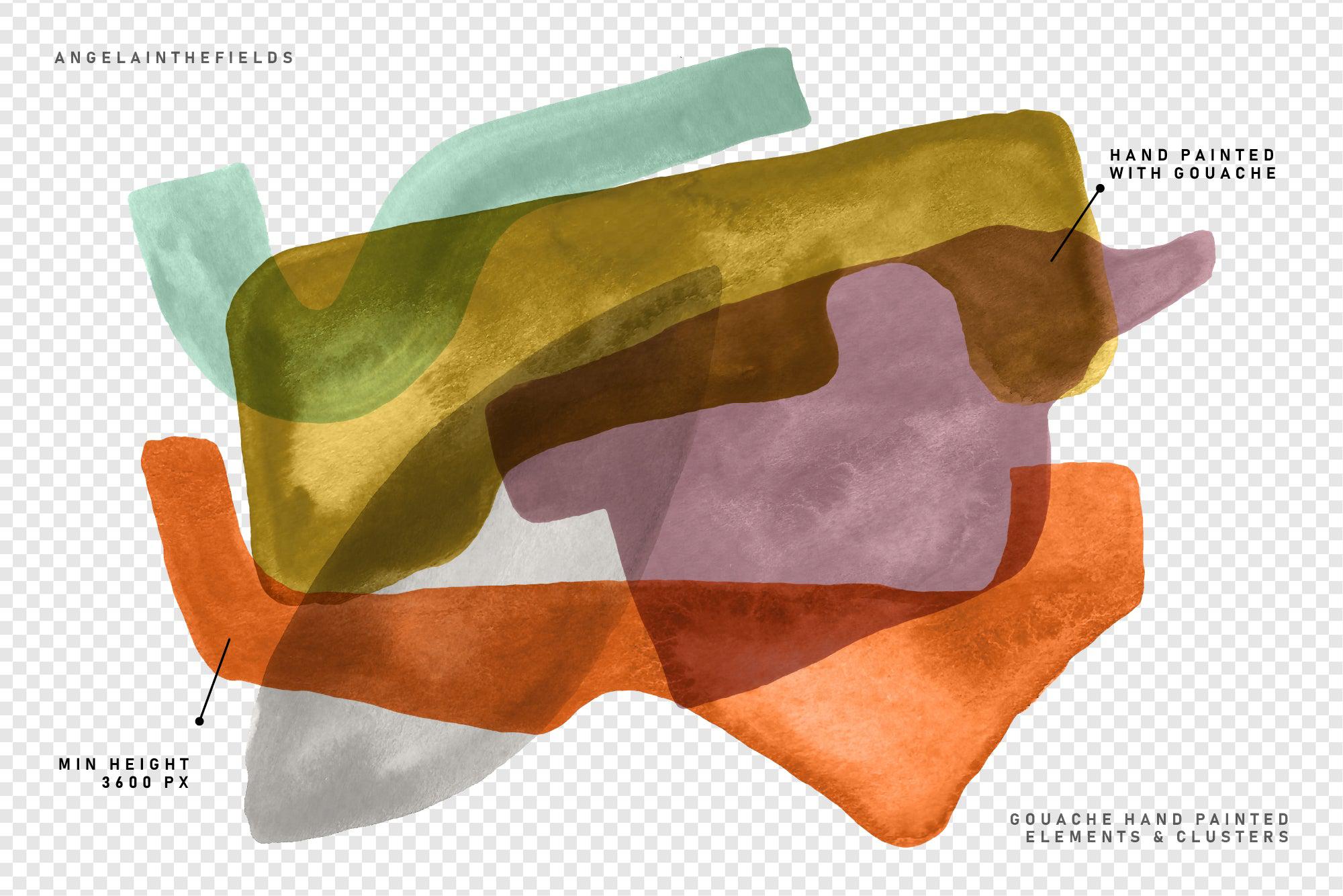 HAPPY CLUSTERS Gouache Shapes