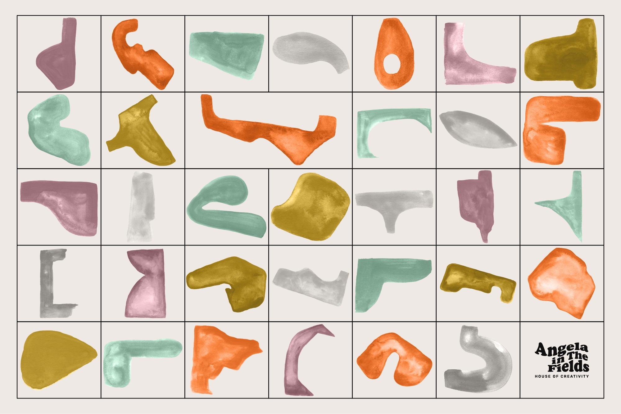 HAPPY CLUSTERS Gouache Shapes