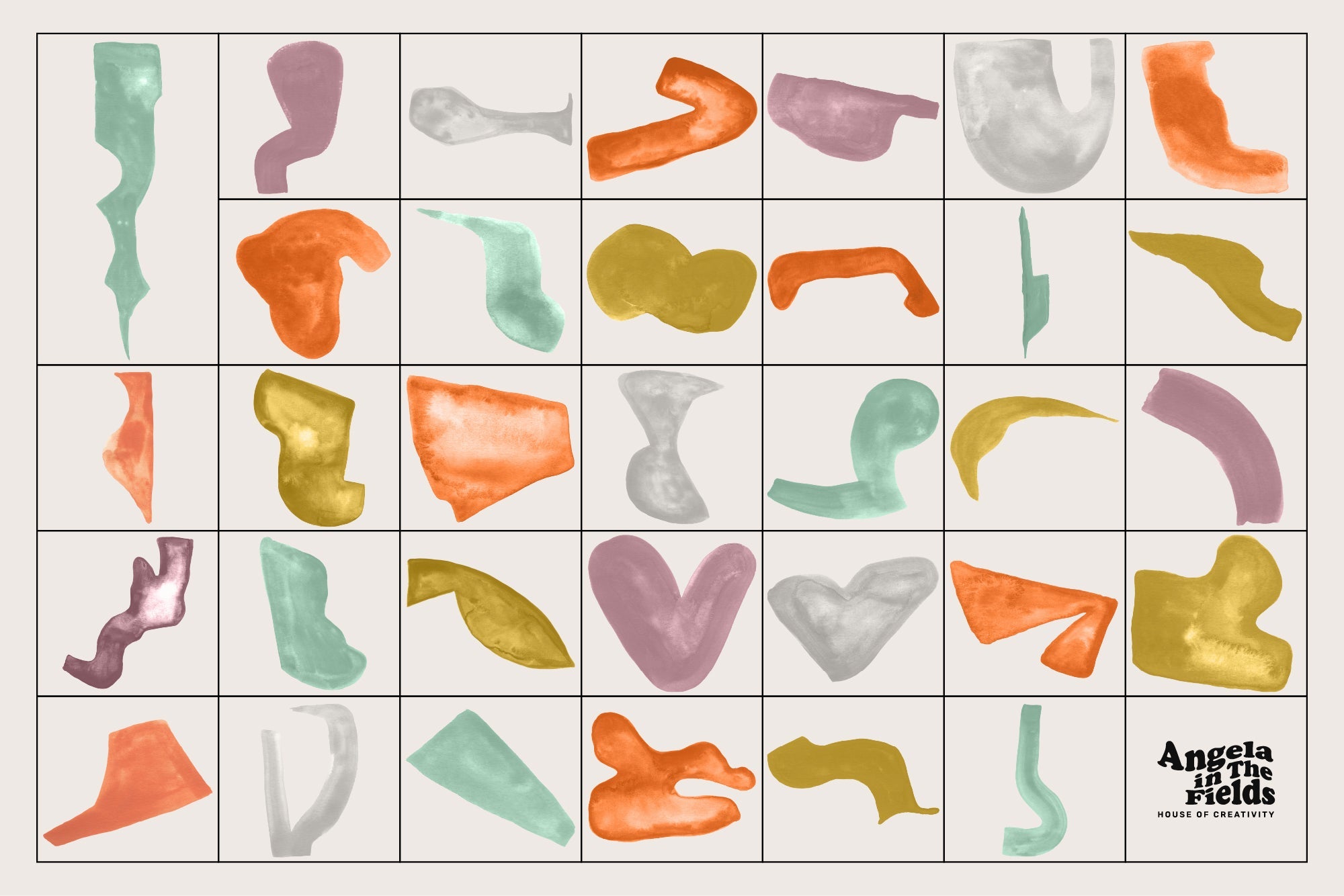 HAPPY CLUSTERS Gouache Shapes