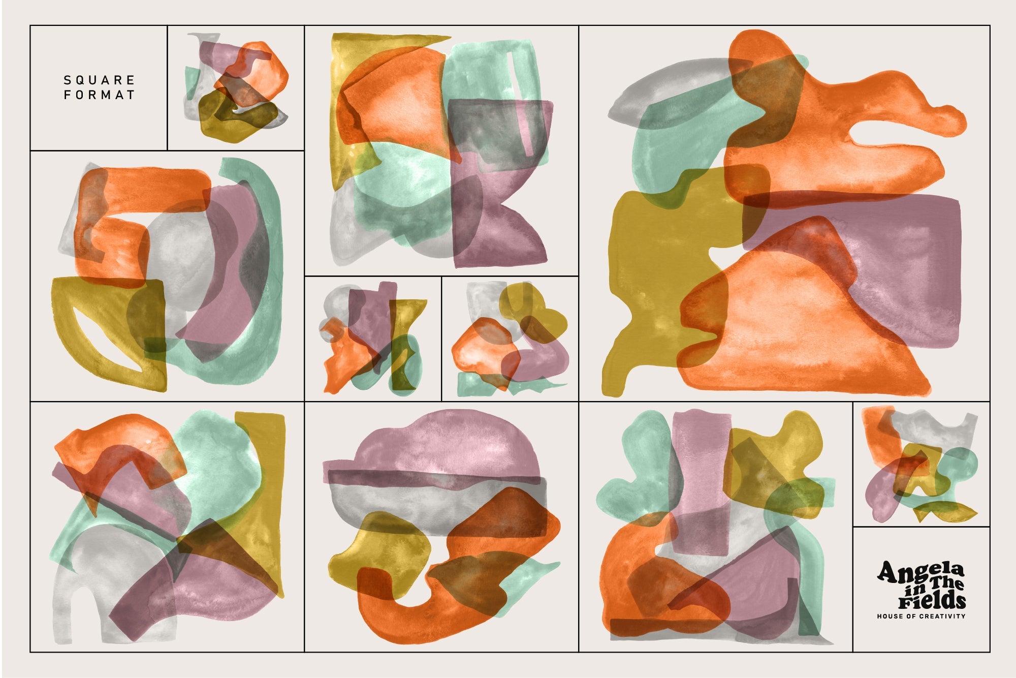 HAPPY CLUSTERS Gouache Shapes