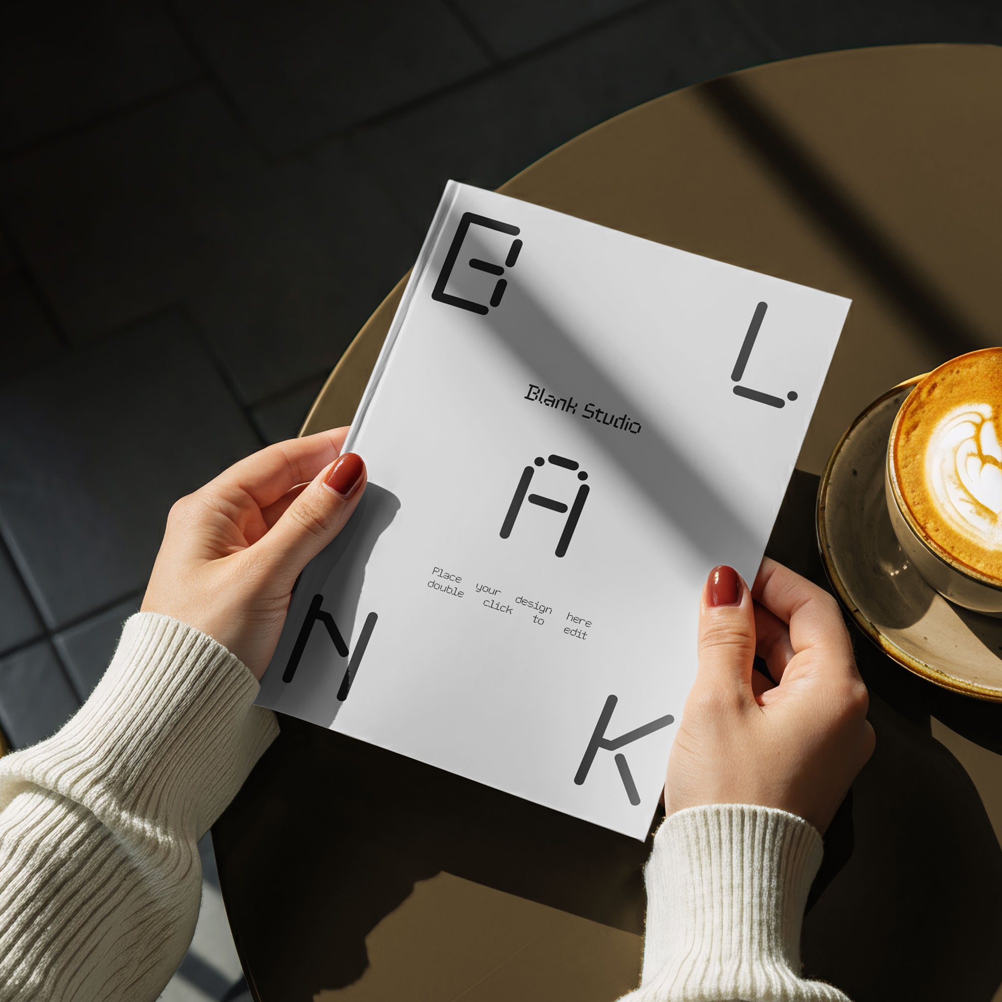 Hardcover Book in Hand Mockup