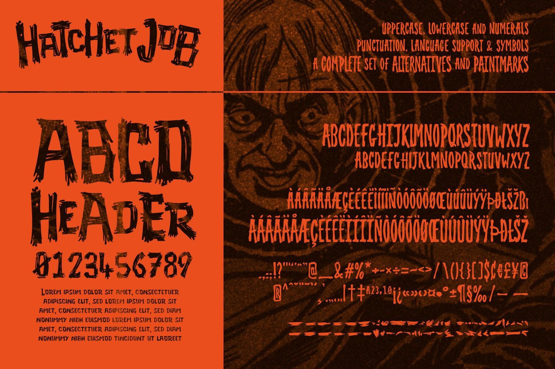 Hatchet Job - A Halloween Brush Font