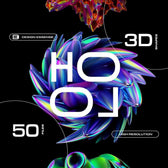 Holographic 3D Abstract Shapes