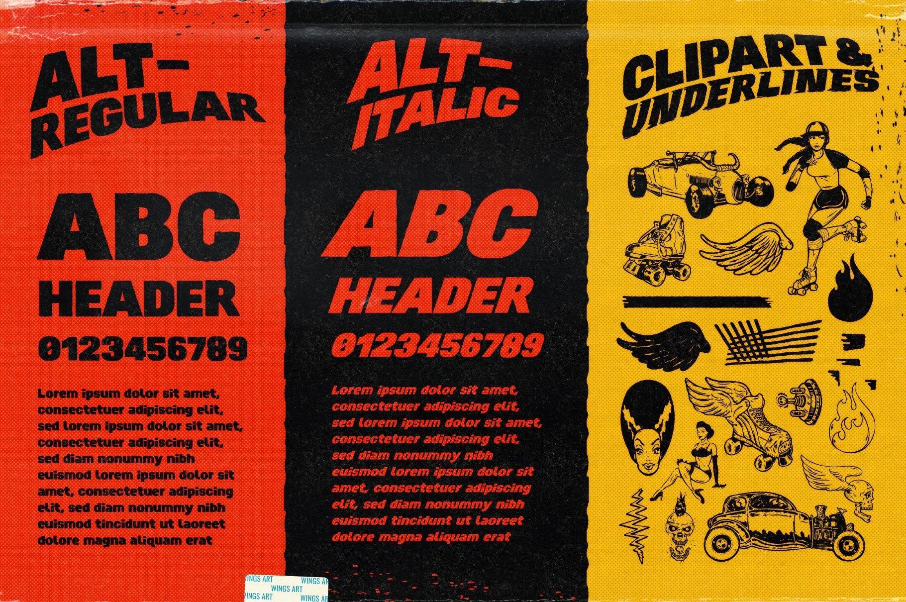 Hot Pursuit: A Hand-Drawn Grindhouse Roller Derby Font