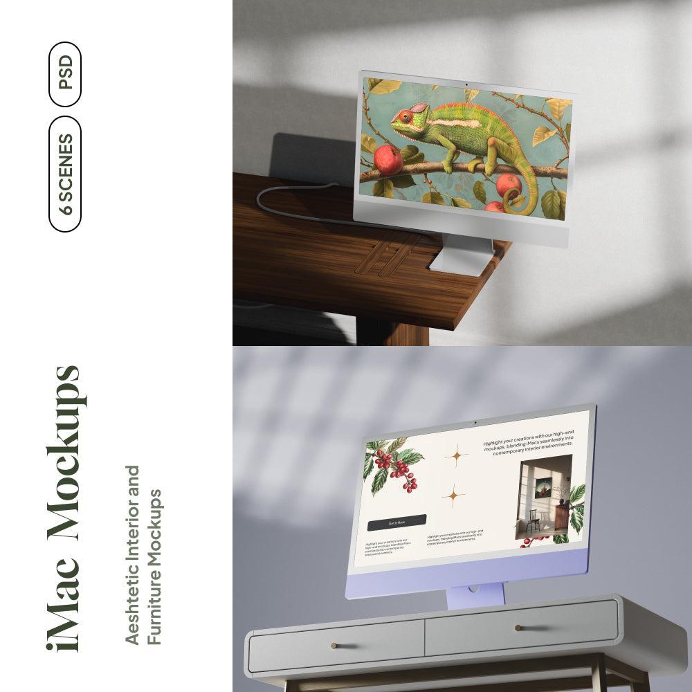 iMac Mockups in Aesthetic Interior