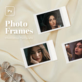Instant Photo Frames on Textile Mockup