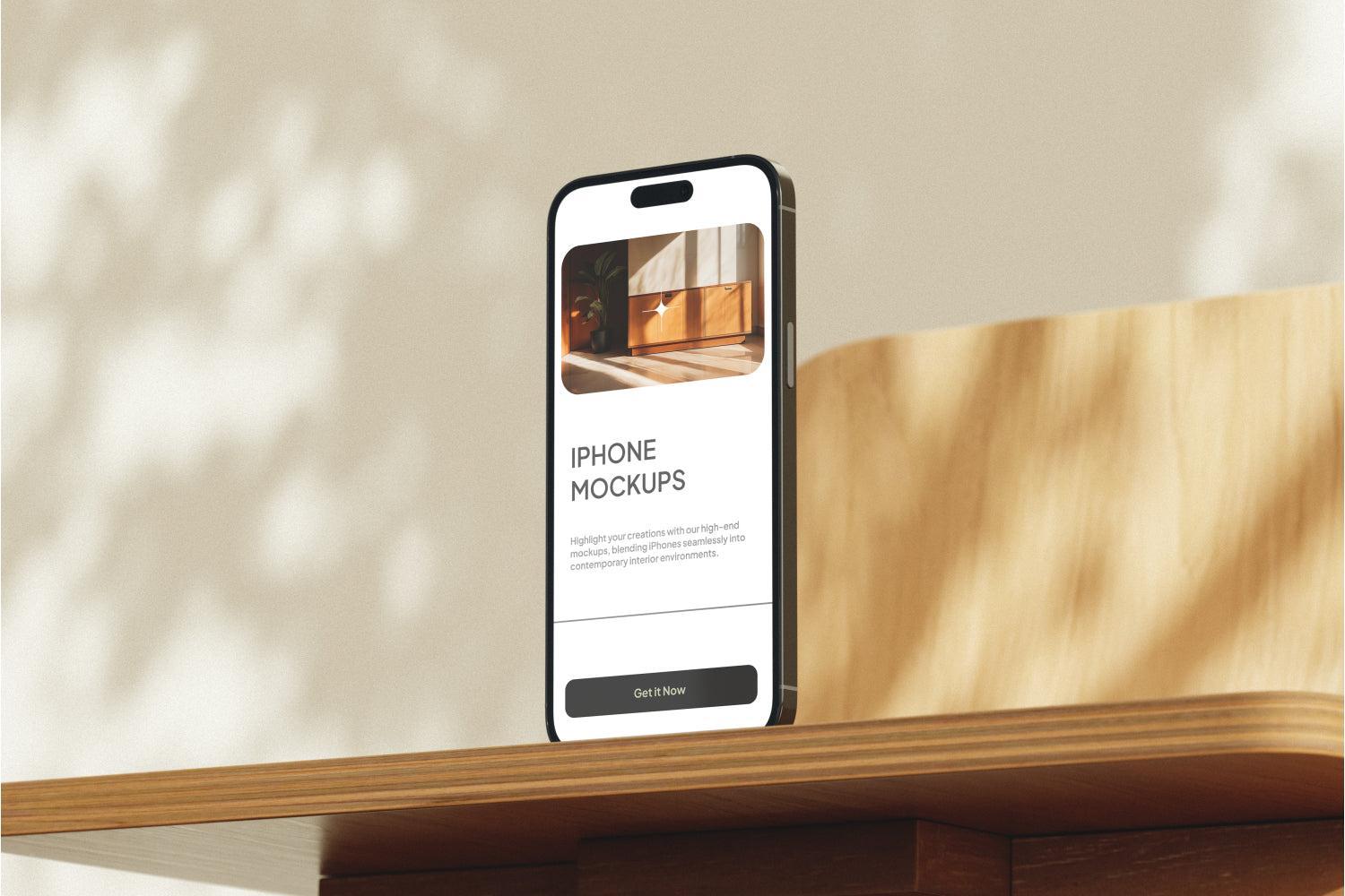 iPhone Mockups in Aesthetic Interior