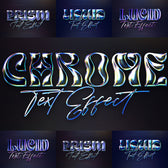 Iridescent Chrome Text Effect