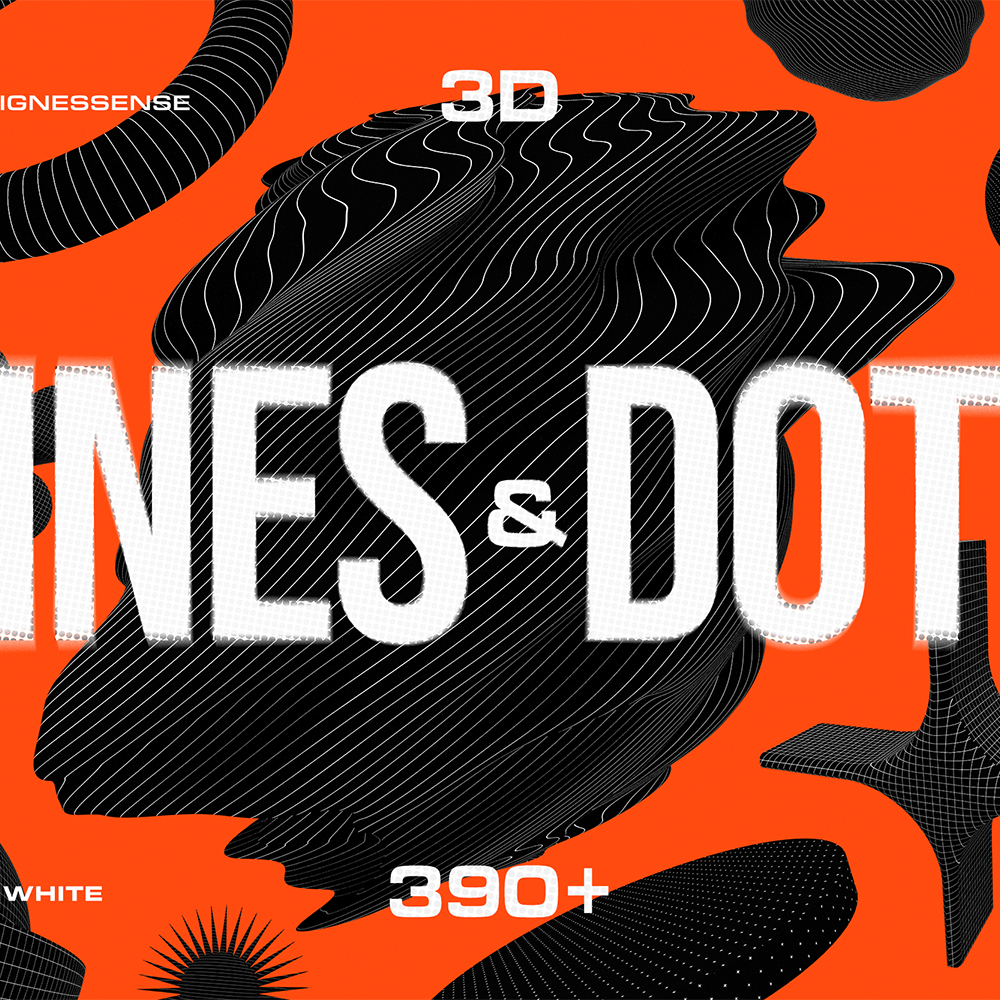 390+ Lines & Dots 3D Shapes