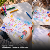 Kids Paper Placement Mockup