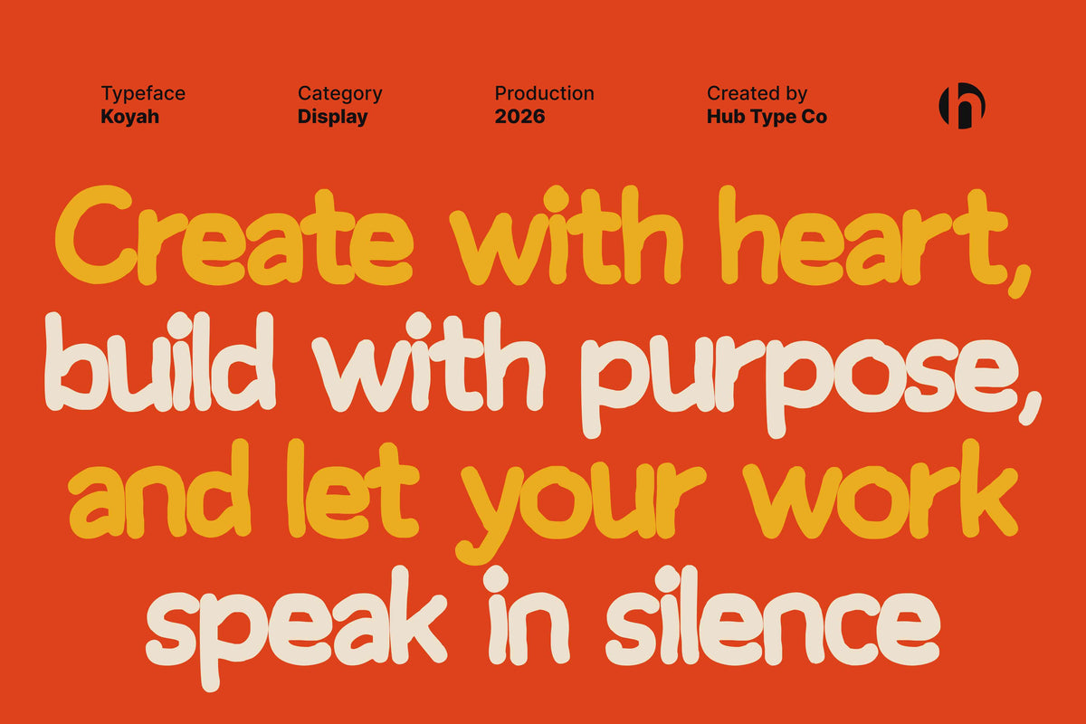 Koyah — Bold & Hand-Crafted Display Typeface by Hub Type Co, preview 2