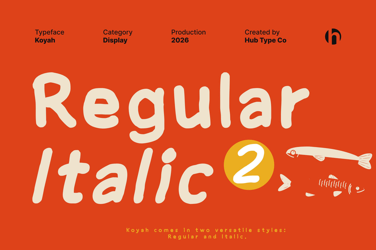 Koyah — Bold & Hand-Crafted Display Typeface by Hub Type Co, preview 4