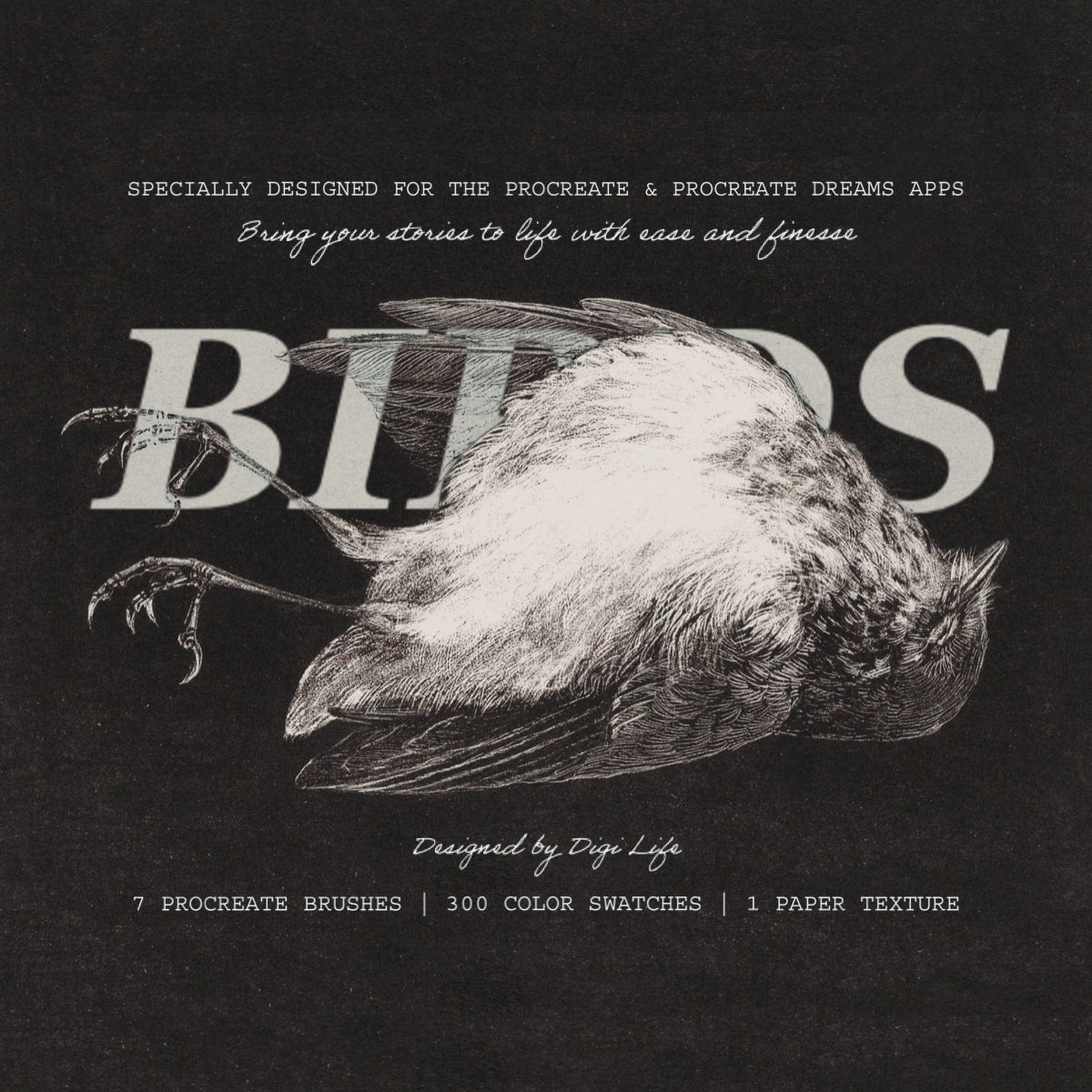Lithography Procreate Kit | Birds