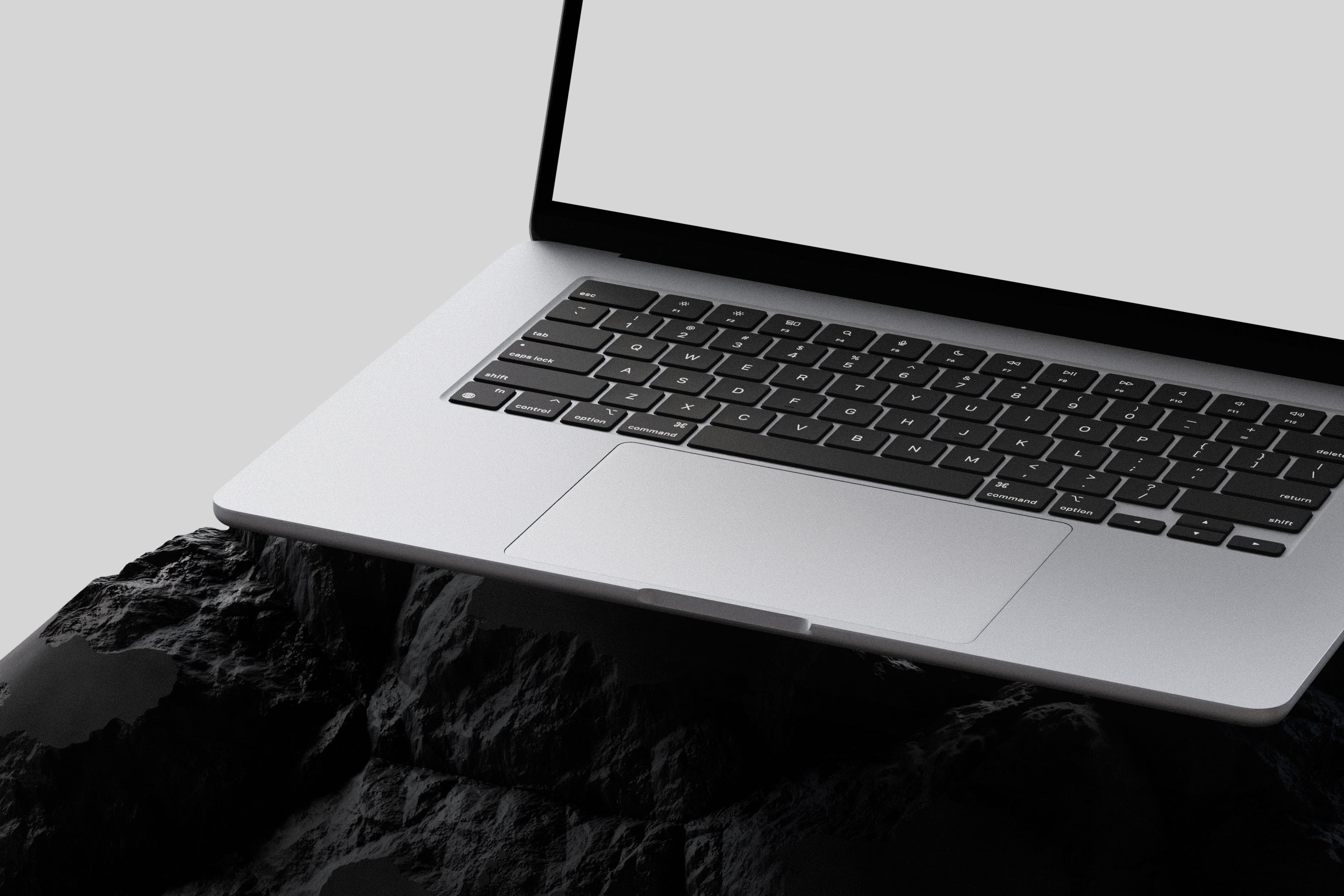 Macbook Air On Stone Mockup