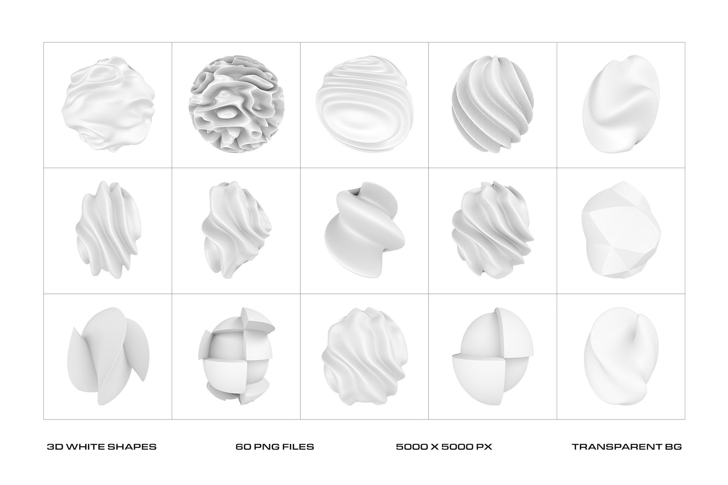 Modern White 3D Shapes