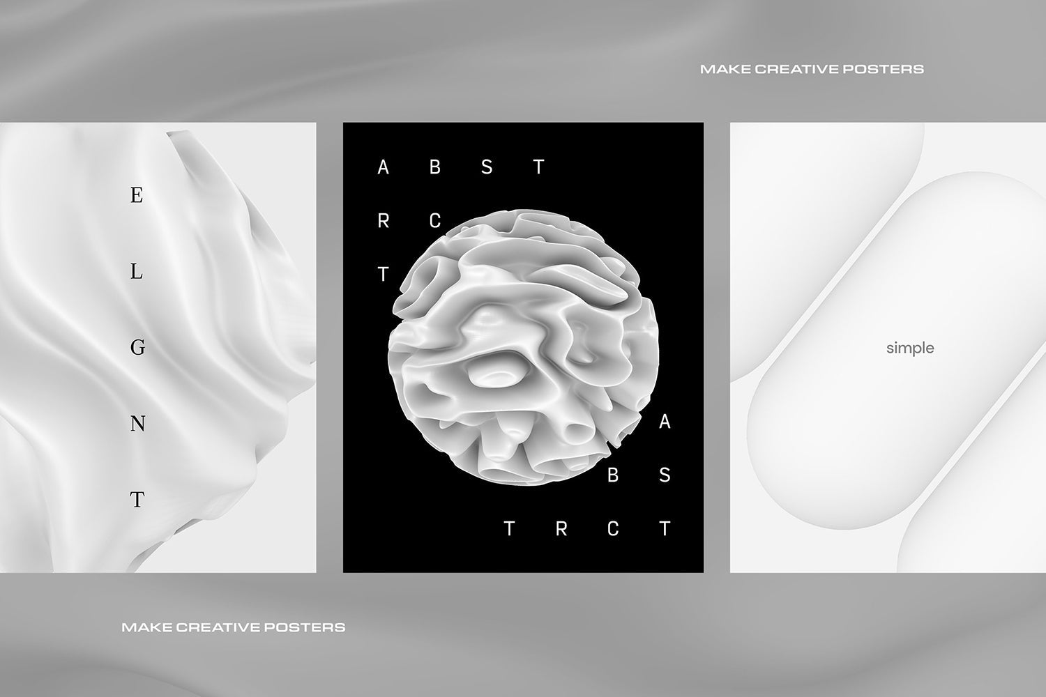 Modern White 3D Shapes
