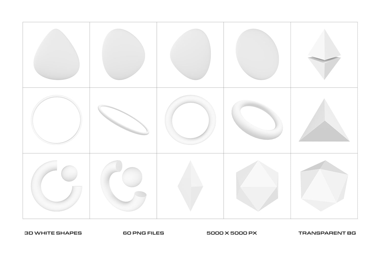 Modern White 3D Shapes