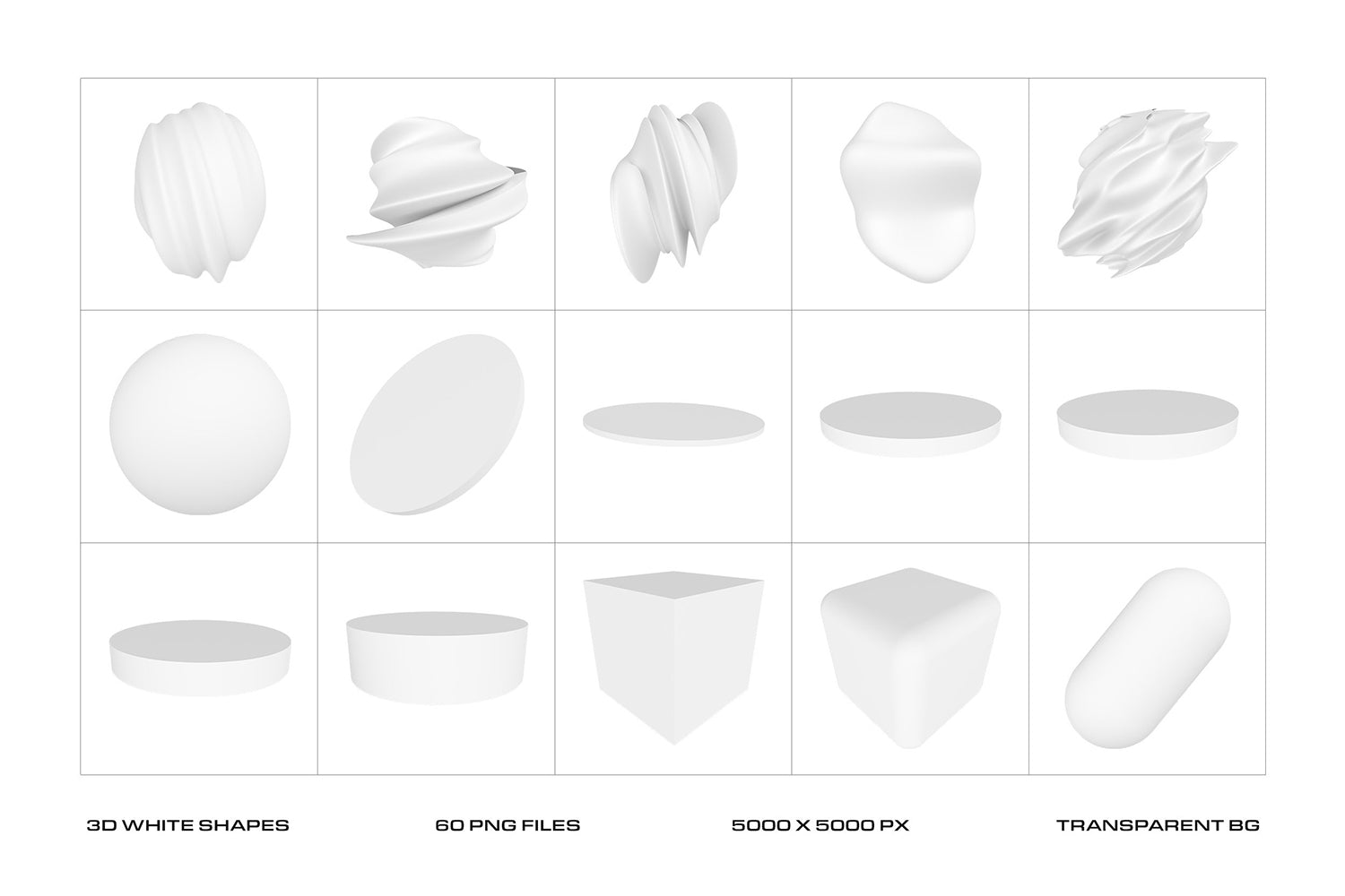 Modern White 3D Shapes