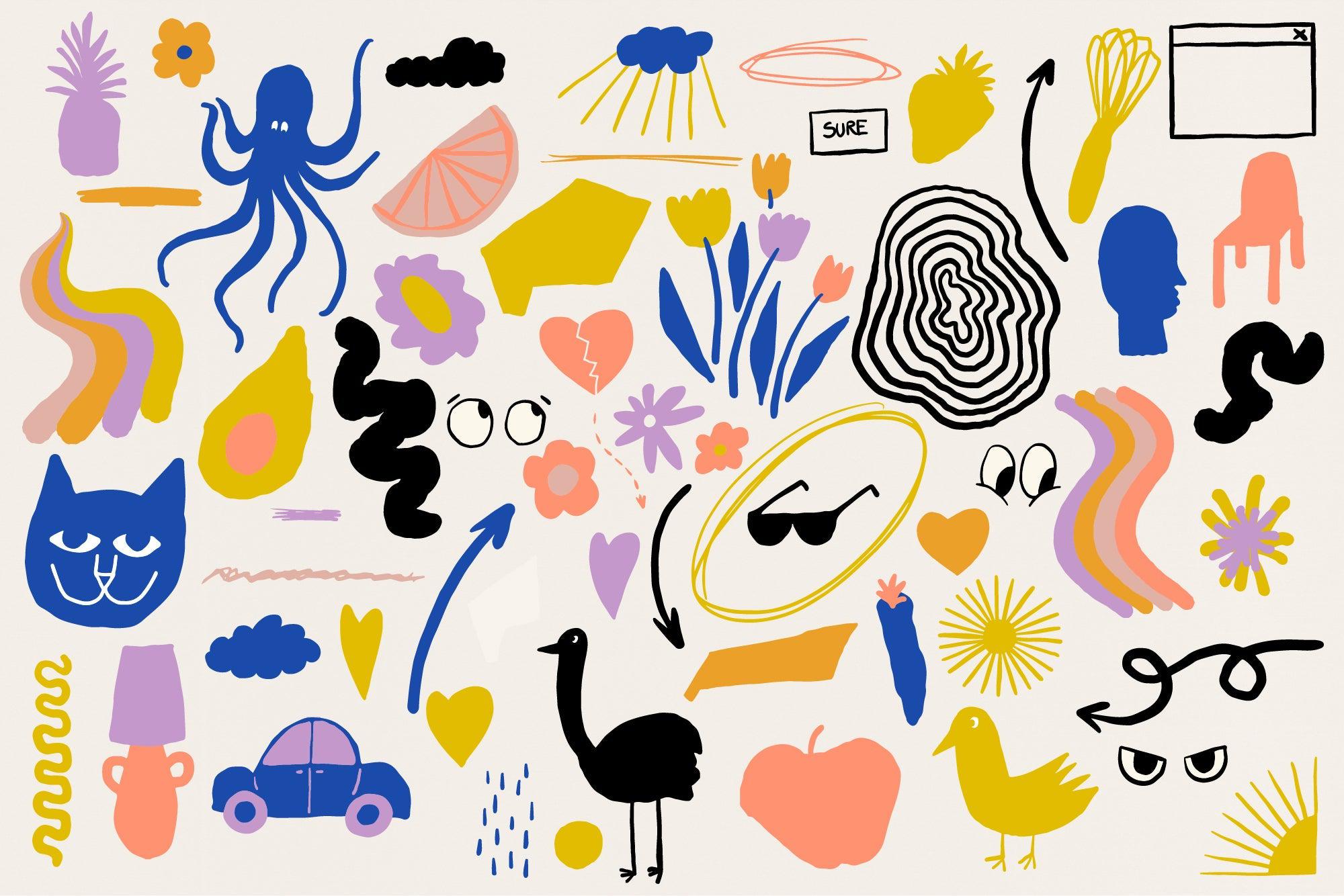 Naive Art Clipart + Posters